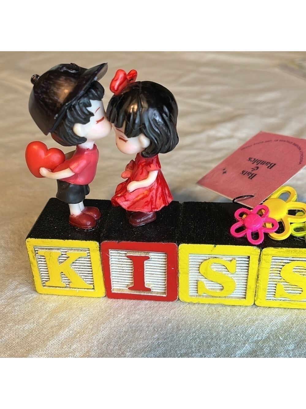 Kiss Alphabet Blocks Upcycle Love Figure - Picture 2 of 4